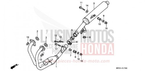 EXHAUST MUFFLER CB500R de 1994